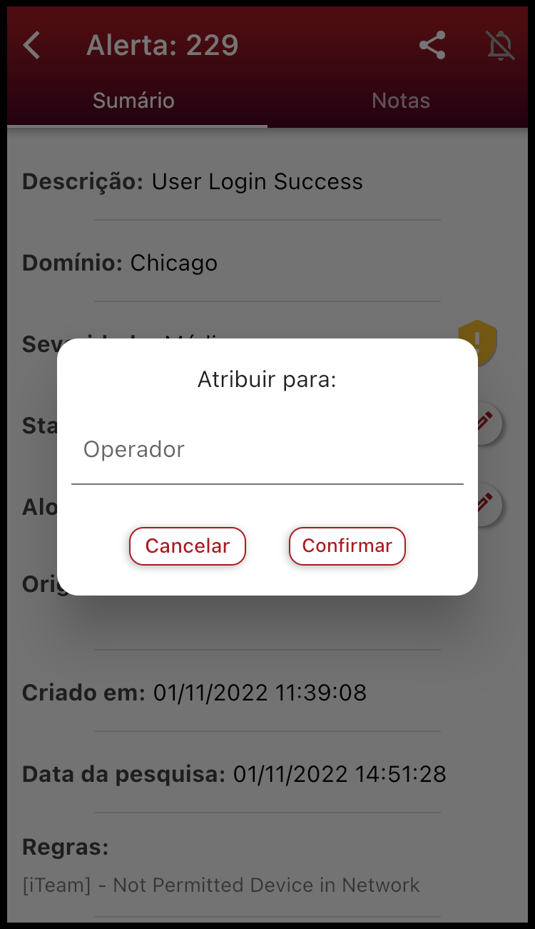 Atribuir para operador