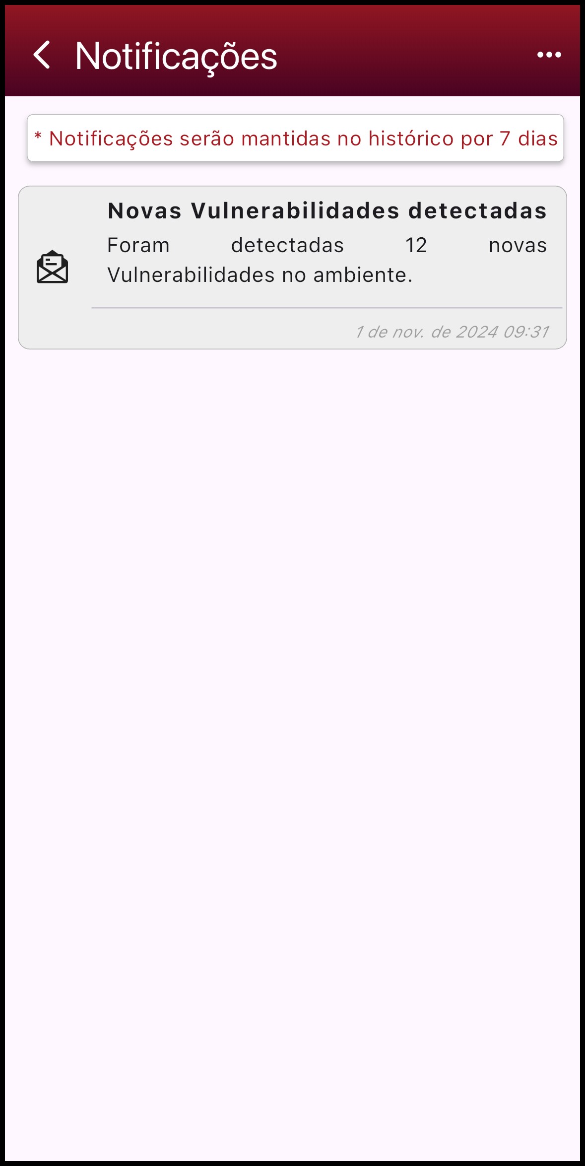 Tela de Notificações - Gestão de Vulnerabilidades