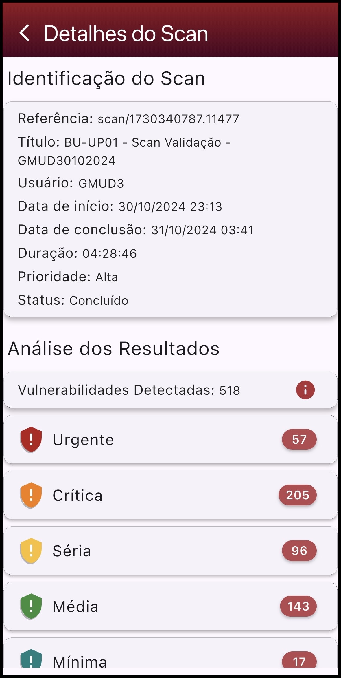 Notas do alerta