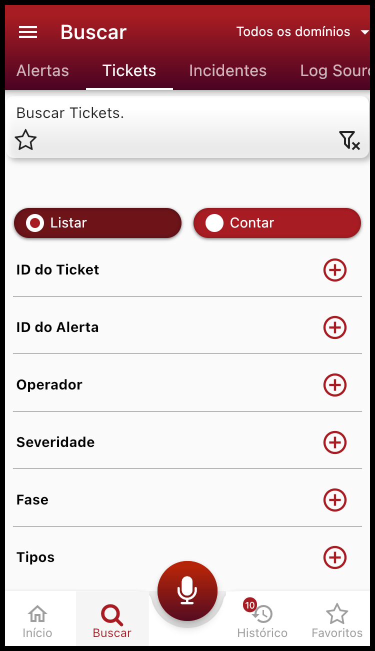 Filtros de Ticket