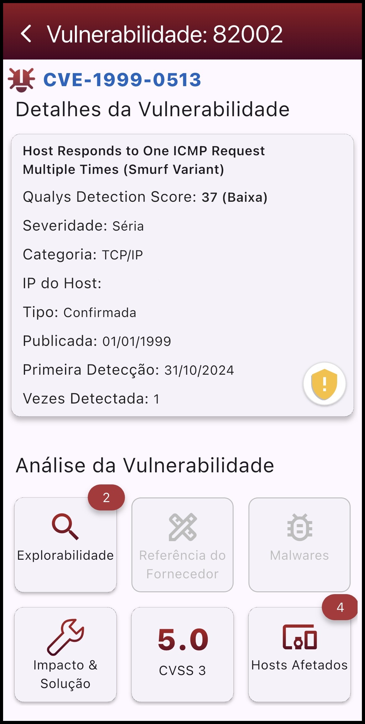 Detalhe de Vulnerabilidades